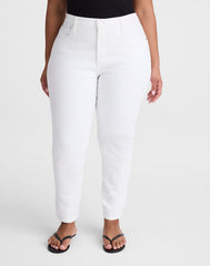 The Plus Pencil Jean in Super Stretch Denim TILE WHITE