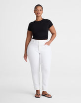 The Plus Pencil Jean in Super Stretch Denim TILE WHITE