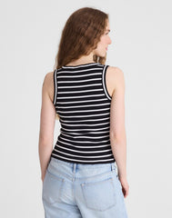 The '90s Scoopneck Tank in Compact Cotton JET BLACK