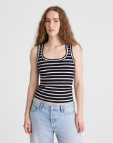 The '90s Scoopneck Tank in Compact Cotton JET BLACK
