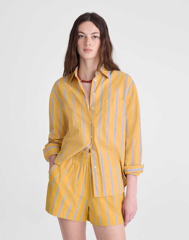 Pull-On Shorts in Washed Poplin CHANTRELLE