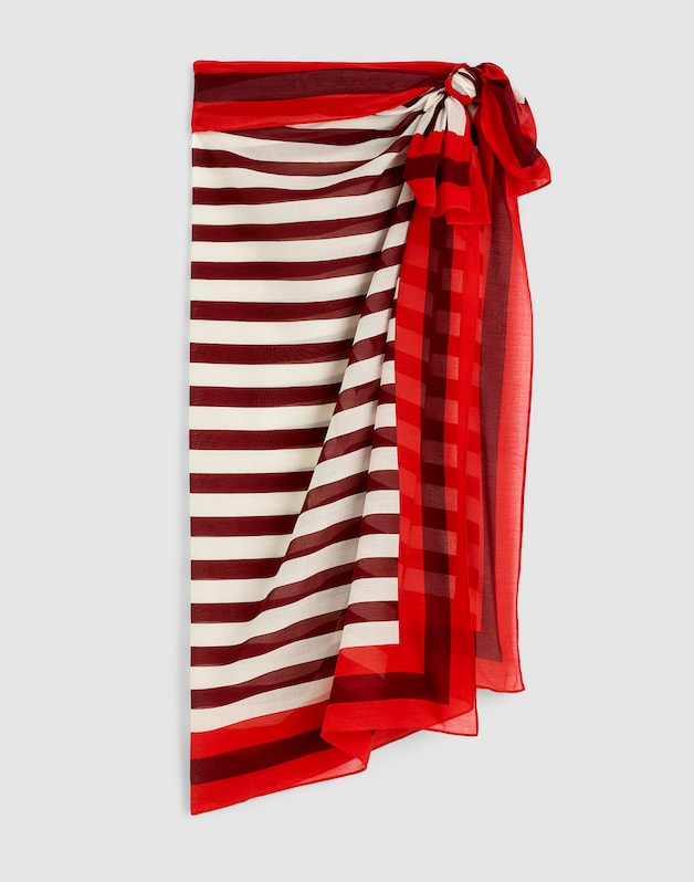 Striped Sarong BORDER STRIPE PLUM