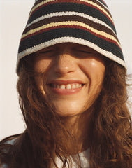 Crochet-Knit Bucket Hat CLASSIC NAVY