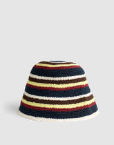 Crochet-Knit Bucket Hat CLASSIC NAVY