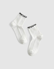 Ruffle-Trim Ankle Socks JET BLACK