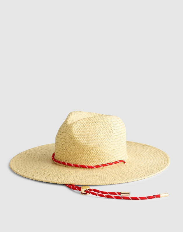Paracord-Strap Handwoven Straw Hat GOLDEN KHAKI