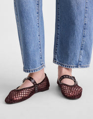 The Remy Mary Jane Flat in Fishnet ESPRESSO BEAN