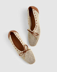 The Mylie Ballet Flat in Fishnet NATURAL