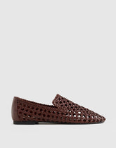 The Dolli Loafer in Woven Leather CHERRY WOOD