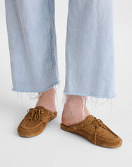 The Jamie Boat Mule in Suede DRIED ACORN