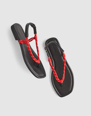 The Aliyah Thong Sandal in Paracord FESTIVAL RED