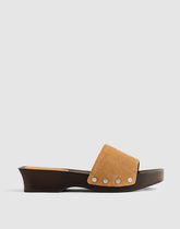 The Callen Clog Sandal in Suede CUMIN