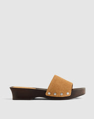 The Callen Clog Sandal in Suede CUMIN