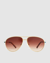 The Leni Aviator Sunglasses DARK BROWN