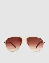 The Leni Aviator Sunglasses DARK BROWN