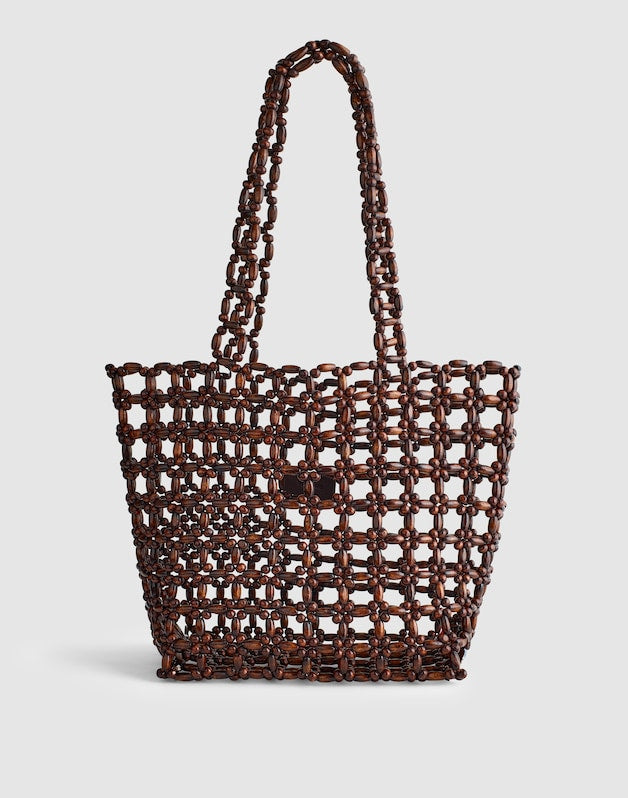 Beaded Tote STAINED BEAD MULTI