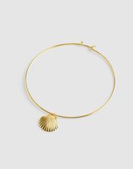 Shell Wire Choker Necklace ANTIQUE GOLD