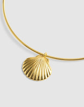 Shell Wire Choker Necklace ANTIQUE GOLD