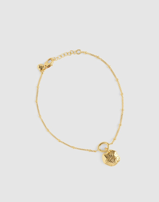 Sand Dollar Charm Anklet ANTIQUE GOLD