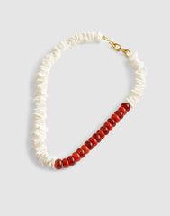 Semiprecious Puka Shell Beaded Choker Necklace ANTIQUE GOLD