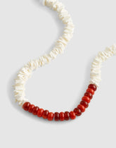 Semiprecious Puka Shell Beaded Choker Necklace ANTIQUE GOLD