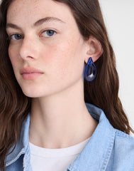 Resin Droplet Stud Earrings RETRO BLUE