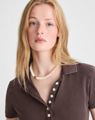 Sculptural Puka Shell Choker Necklace VINTAGE IVORY