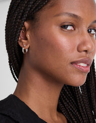 Fish Split Hoop Earrings WARM SILVER