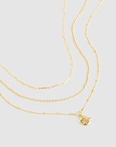 Three-Pack Sand Dollar Necklace Set ANTIQUE GOLD