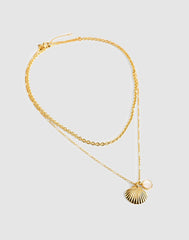 Two-Pack Mother-of-Pearl Necklace Set ANTIQUE GOLD