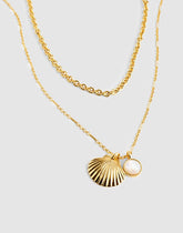Two-Pack Mother-of-Pearl Necklace Set ANTIQUE GOLD