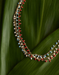 Enamel Chain Choker Necklace TURQUOISE MULTI