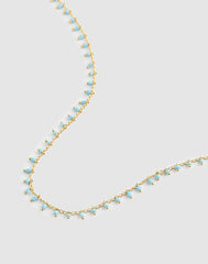 Enamel Chain Choker Necklace TURQUOISE MULTI