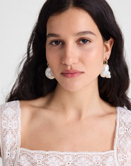 Shell Statement Hoop Earrings ANTIQUE GOLD