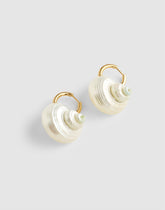 Shell Statement Hoop Earrings ANTIQUE GOLD