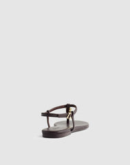 Madewell x Shopbop Iggy Charm T-Strap Sandal in Leather COFFEE BEAN