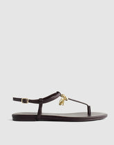 Madewell x Shopbop Iggy Charm T-Strap Sandal in Leather COFFEE BEAN