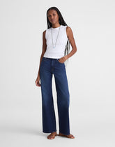 The Wide-Leg Jean in Super Stretch Denim DEEP OCEAN WASH