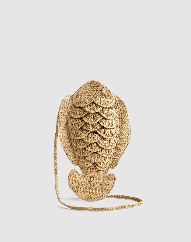 Handwoven Fish Crossbody Bag NATURAL MULTI