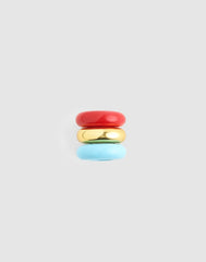 Enameled Donut Bead Clip Set FROSTED SKY