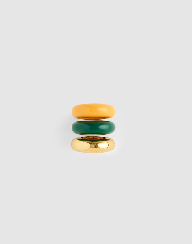 Enameled Donut Bead Clip Set MANGO