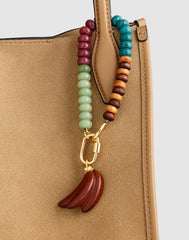 Wooden Banana Beaded Bag Charm ANTIQUE GOLD
