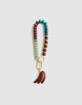 Wooden Banana Beaded Bag Charm ANTIQUE GOLD