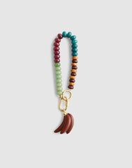 Wooden Banana Beaded Bag Charm ANTIQUE GOLD