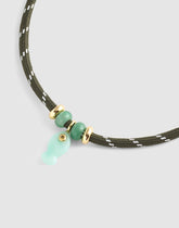 Semiprecious Paracord Charm Necklace ANTIQUE GOLD