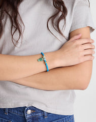 Semiprecious Paracord Charm Bracelet CLASSIC INDIGO