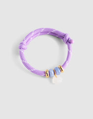 Semiprecious Paracord Charm Bracelet WARM WISTERIA
