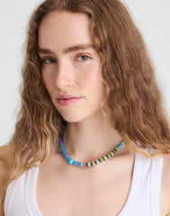 Semiprecious Beaded Choker Necklace CLASSIC INDIGO