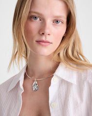 Shell Wire Choker Necklace WARM SILVER