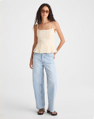 Darted Peplum Cami Top VANILLA
